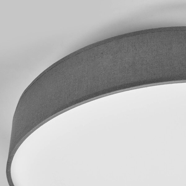 Lampa sufitowa Saira Lindby, aluminiowy / szary / cynkowy, salon / jadalnia, tkanina / materiał / jedwab, nowoczesny