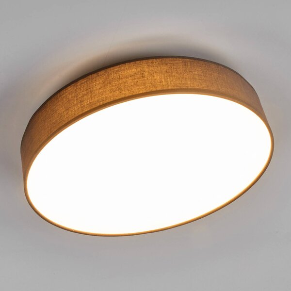Lampa sufitowa Saira Lindby, aluminiowy / szary / cynkowy, salon / jadalnia, tkanina / materiał / jedwab, nowoczesny