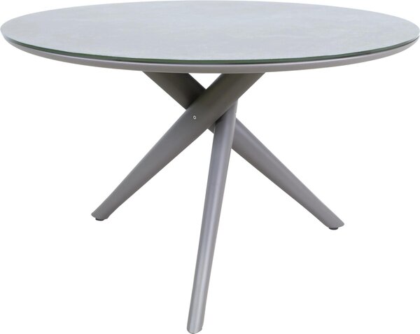 Stół - Ø120x74 cm - Aluminium Beżowy - Ceramika