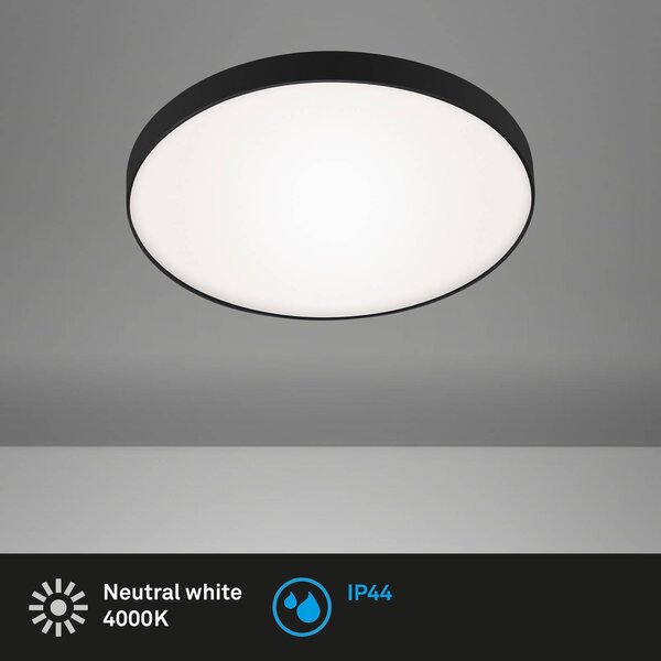 Briloner Lampa sufitowa LED Malbona, czarny, łazienka, metal, nowoczesny