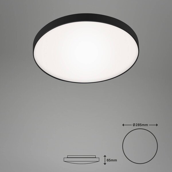 Briloner Lampa sufitowa LED Malbona, czarny, łazienka, metal, nowoczesny