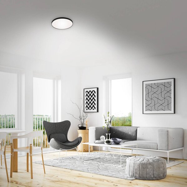 Briloner Lampa sufitowa LED Malbona, czarny, łazienka, metal, nowoczesny