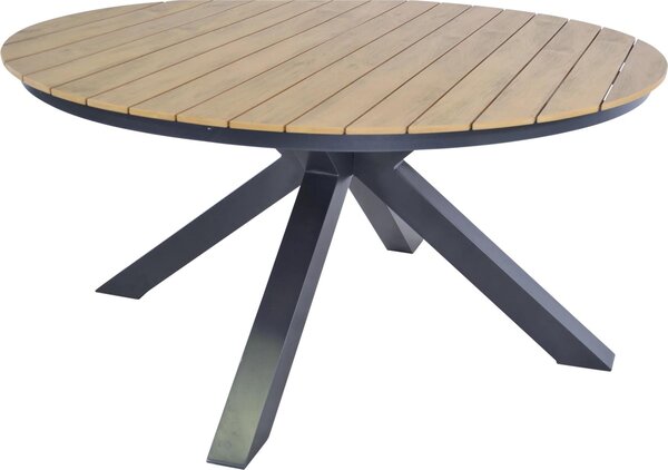 Stół - okrągły - Ø150 cm - aluminium - wykończenie Polywood Teak