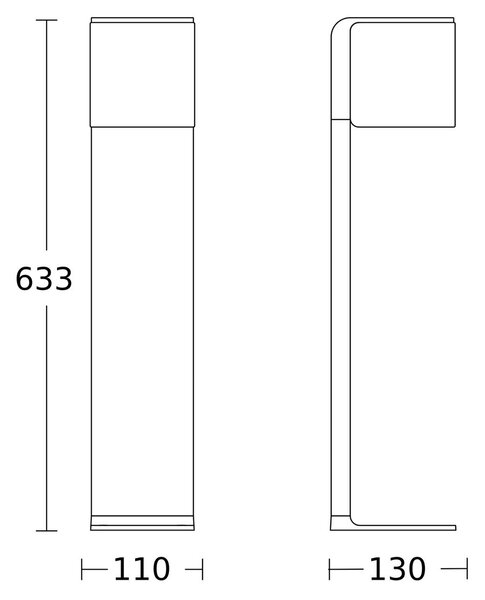 STEINEL GL 80 C Słupek oświetleniowy LED, Bluetooth smart, antracytowy C, możliwość ściemniania, aluminiowy / szary / cynkowy, aluminium, nowoczesny