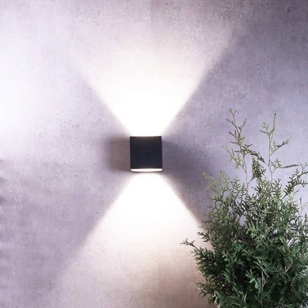 Deko-Light Kinkiet zewnętrzny LED Jabbah, aluminiowy / szary / cynkowy, aluminium, nowoczesny