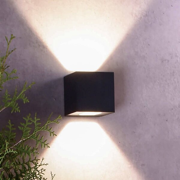Deko-Light Kinkiet zewnętrzny LED Jabbah, aluminiowy / szary / cynkowy, aluminium, nowoczesny
