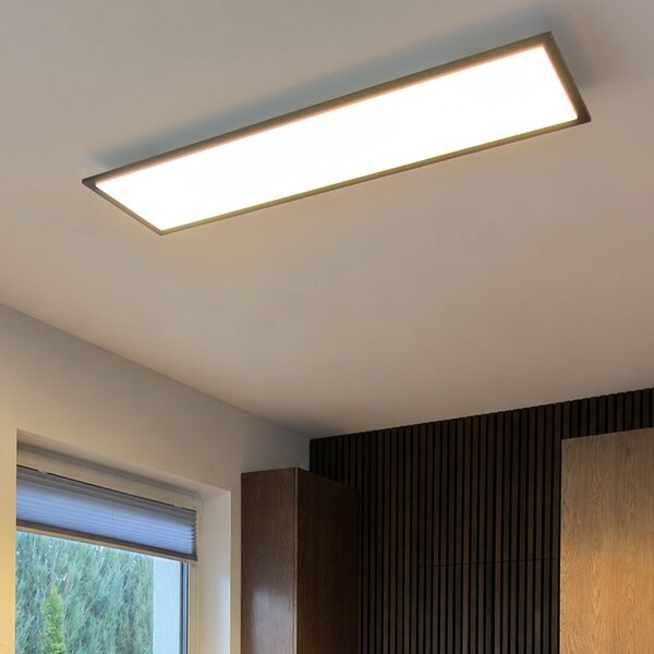 Nowoczesna lampa sufitowa czarna 120 cm z wbudowanym LED z regulacją barwy - Liv