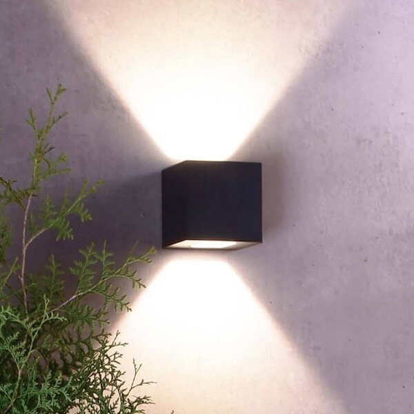 Deko-Light Kinkiet zewnętrzny LED Jabbah, aluminiowy / szary / cynkowy, aluminium, nowoczesny