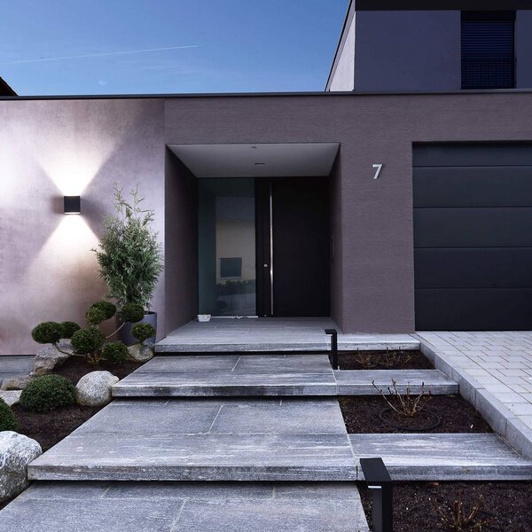 Deko-Light Kinkiet zewnętrzny LED Jabbah, aluminiowy / szary / cynkowy, aluminium, nowoczesny