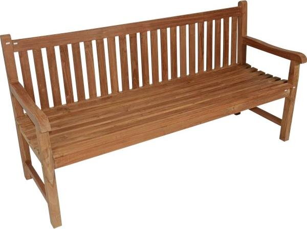 Ławka z drewna tekowego - 180x65x92 cm - Proste oparcie - Trwałe drewno