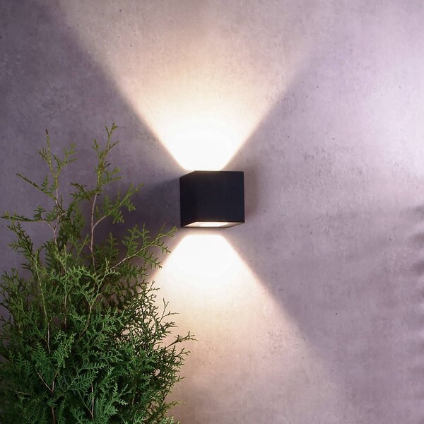 Deko-Light Kinkiet zewnętrzny LED Jabbah, aluminiowy / szary / cynkowy, aluminium, nowoczesny