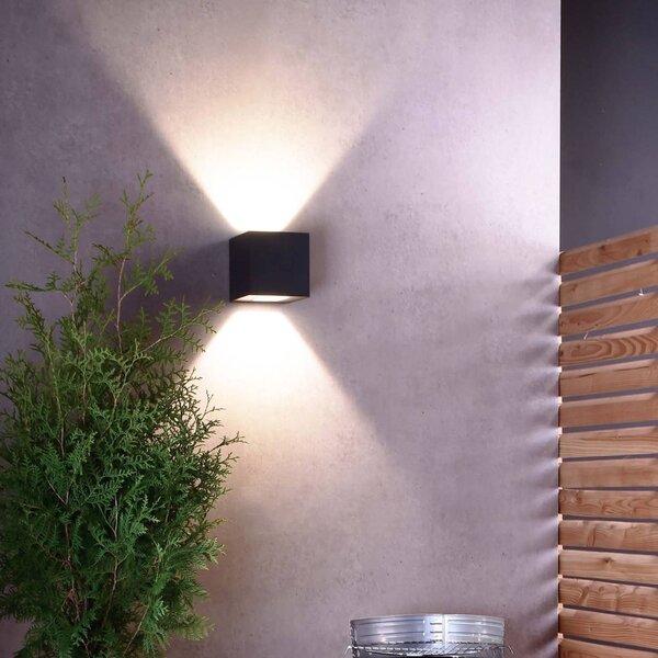 Deko-Light Kinkiet zewnętrzny LED Jabbah, aluminiowy / szary / cynkowy, aluminium, nowoczesny