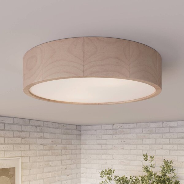 Lampa sufitowa Kerio Envostar, możliwość ściemniania, biały / opal, salon / jadalnia, drewno, nowoczesny