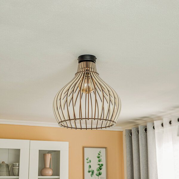 Lampa sufitowa Barrel TEMAR LIGHTING, możliwość ściemniania, jasne drewno, salon / jadalnia, drewno, dworkowy / rustykalny