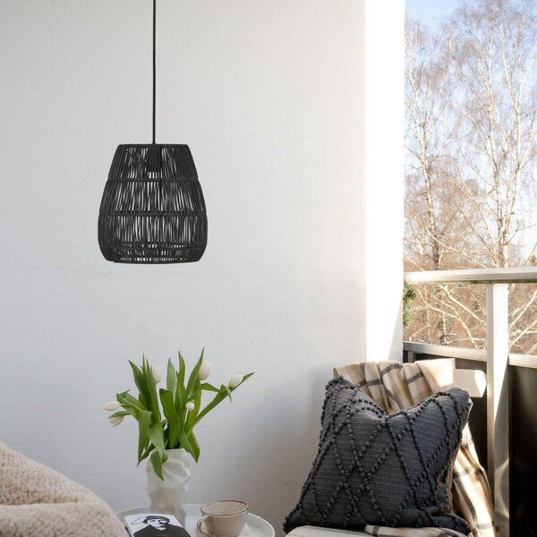 PR Home Saigon lampa wisząca zewnętrzna czarna Ø28cm kabel 2,5m Saigon, możliwość ściemniania, czarny, tworzywo sztuczne
