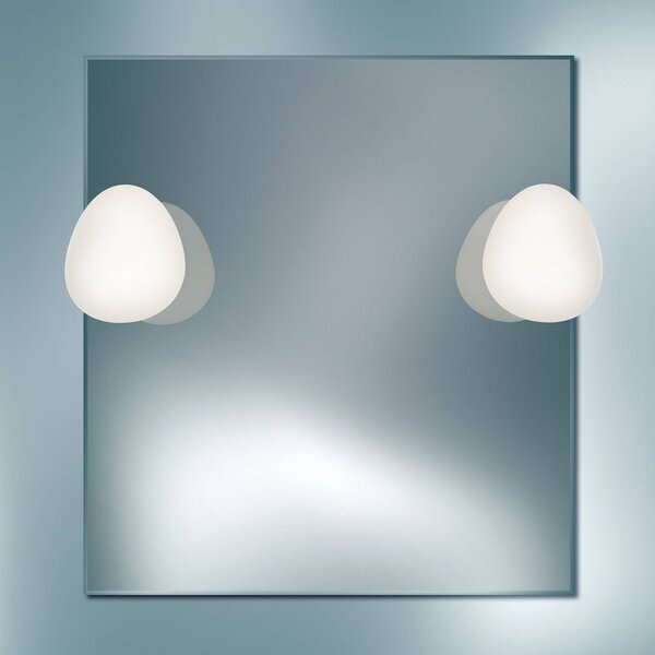 Foscarini Kinkiet Gregg piccola, możliwość ściemniania, biały / opal, łazienka, szkło, design