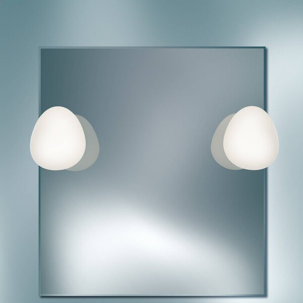 Foscarini Kinkiet Gregg piccola, możliwość ściemniania, biały / opal, łazienka, szkło, design