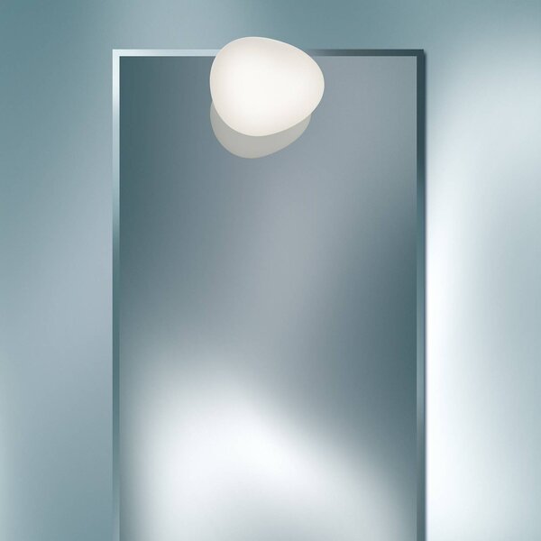 Foscarini Kinkiet Gregg piccola, możliwość ściemniania, biały / opal, łazienka, szkło, design