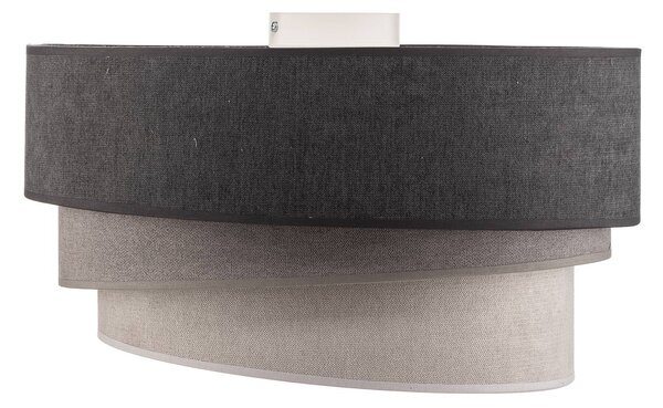 Lampa sufitowa Pastell Trio Duolla, możliwość ściemniania, aluminiowy / szary / cynkowy, salon / jadalnia, tkanina / materiał / jedwab, nowoczesny