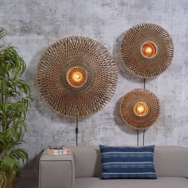 Good & Mojo Kinkiet Bali, jasne drewno, salon / jadalnia, bambus, design