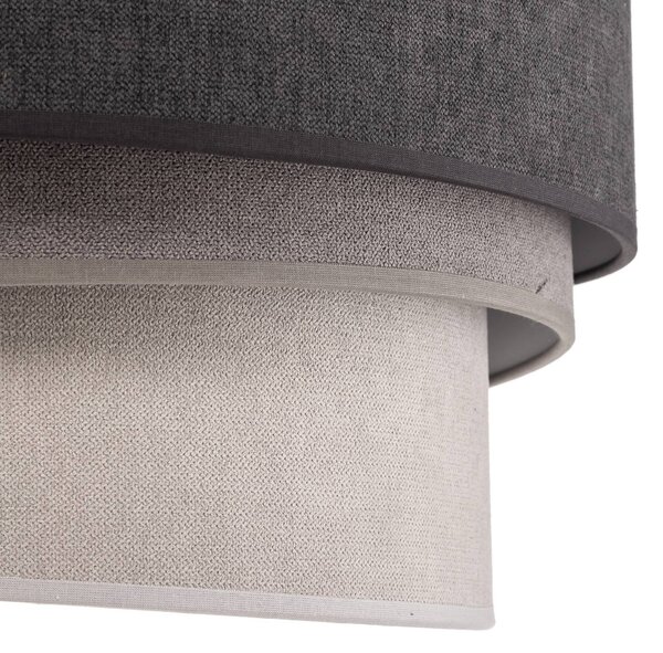 Lampa sufitowa Pastell Trio Duolla, możliwość ściemniania, aluminiowy / szary / cynkowy, salon / jadalnia, tkanina / materiał / jedwab, nowoczesny