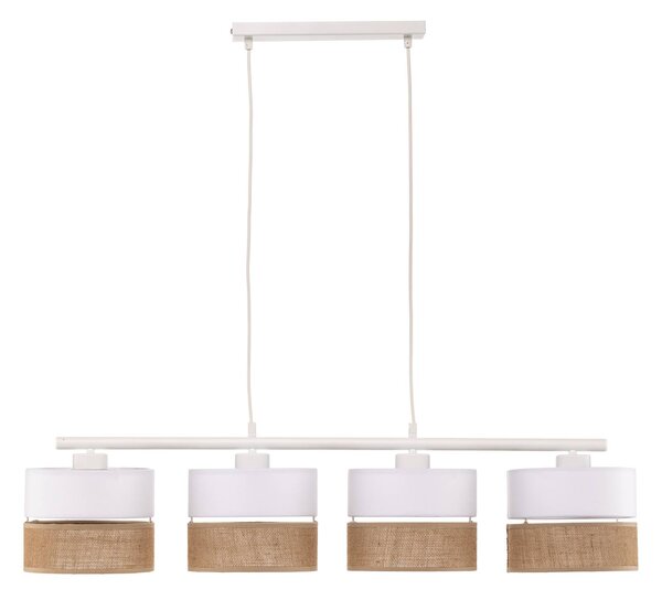 Lampa wisząca Linobianco TK Lighting, możliwość ściemniania, biały / opal, salon / jadalnia, tkanina / materiał / jedwab, nowoczesny