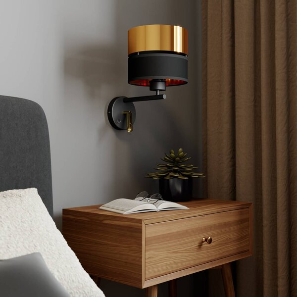 Kinkiet Hilton TK Lighting, czarny, salon / jadalnia, metal, nowoczesny