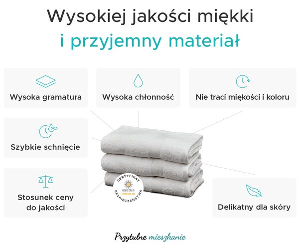 Ręcznik kąpielowy SOFT 70x125 cm biały, 100% bawełna