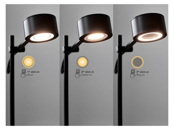Nordlux Lampa stojąca LED Clyde, możliwość ściemniania, czarny, salon / jadalnia, metal, nowoczesny