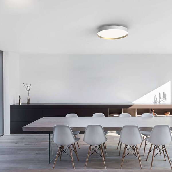 LOOM DESIGN Lampa sufitowa LED Lucia, możliwość ściemniania, biały / opal, salon / jadalnia, aluminium, nowoczesny
