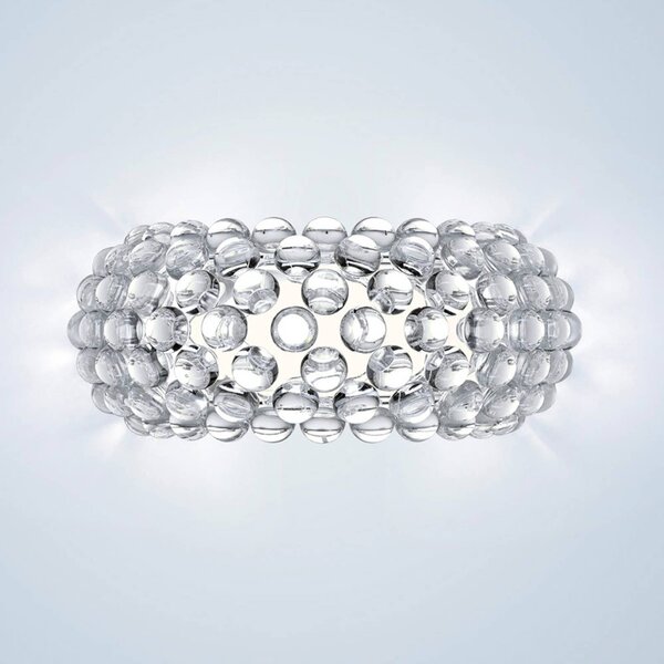Foscarini Kinkiet designerski Caboche Plus media R7s, możliwość ściemniania, przezroczysty / transparentny, salon / jadalnia, tworzywo sztuczne, design