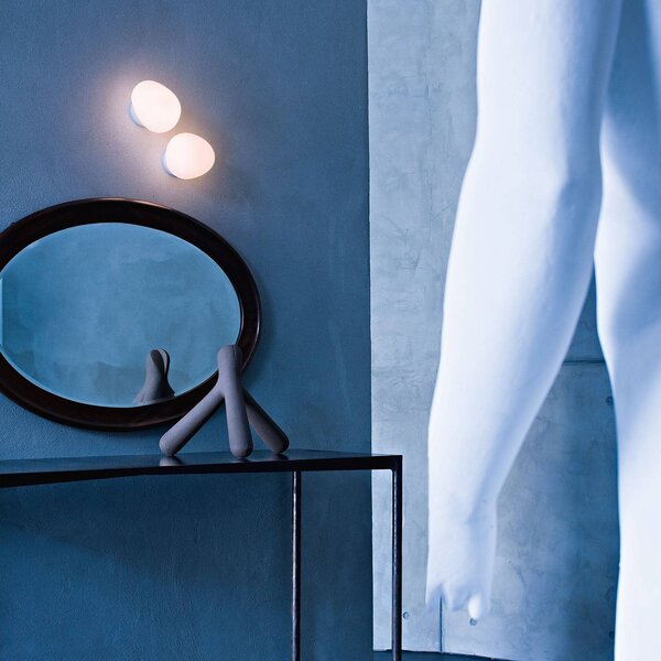 Foscarini Kinkiet designerski Gregg MIDI, możliwość ściemniania, biały / opal, salon / jadalnia, szkło, design