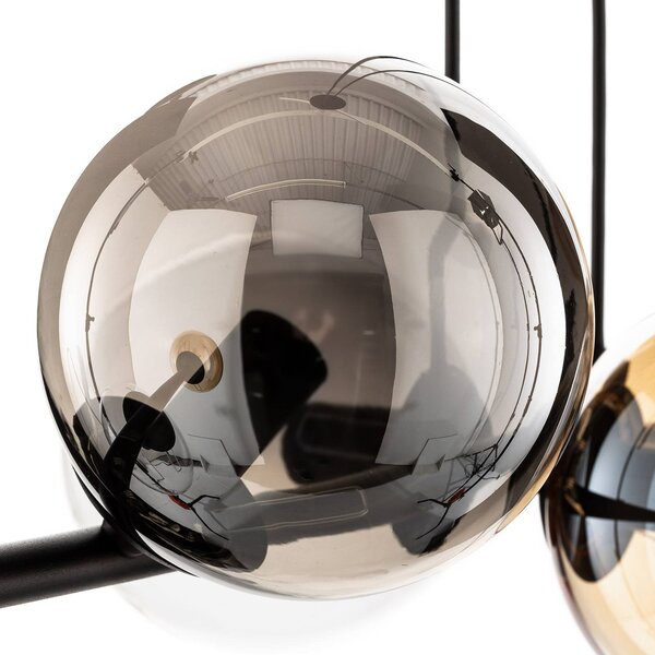 Lampa wisząca Glassy EMIBIG LIGHTING, możliwość ściemniania, czarny, salon / jadalnia, szkło, nowoczesny