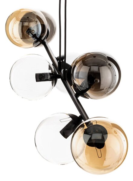 Lampa wisząca Glassy EMIBIG LIGHTING, możliwość ściemniania, czarny, salon / jadalnia, szkło, nowoczesny