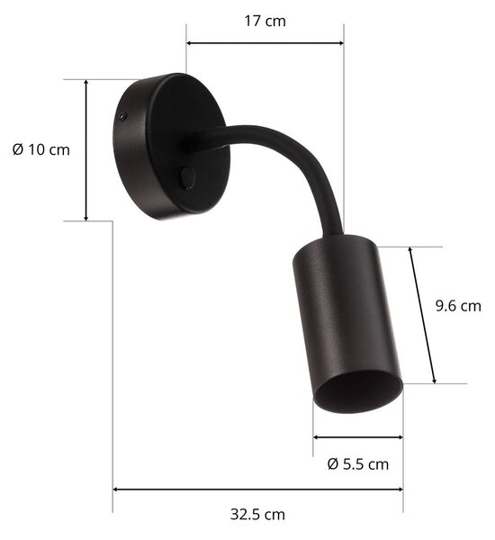 Kinkiet Eye Flex S Nowodvorski Lighting, możliwość ściemniania, czarny, salon / jadalnia, metal, nowoczesny