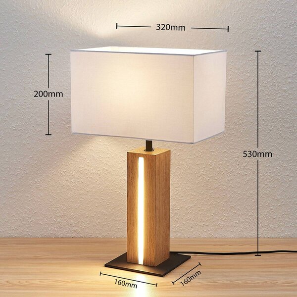 Lampa stołowa Garry Lindby, możliwość ściemniania, biały / opal, salon / jadalnia, tkanina / materiał / jedwab, nowoczesny