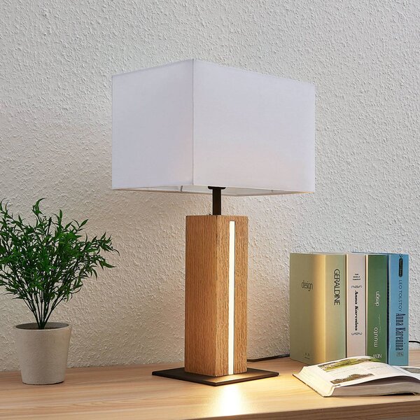 Lampa stołowa Garry Lindby, możliwość ściemniania, biały / opal, salon / jadalnia, tkanina / materiał / jedwab, nowoczesny