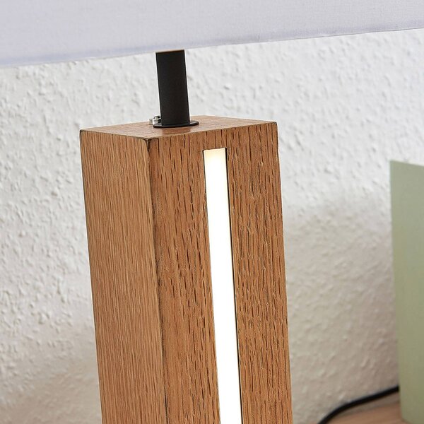 Lampa stołowa Garry Lindby, możliwość ściemniania, biały / opal, salon / jadalnia, tkanina / materiał / jedwab, nowoczesny