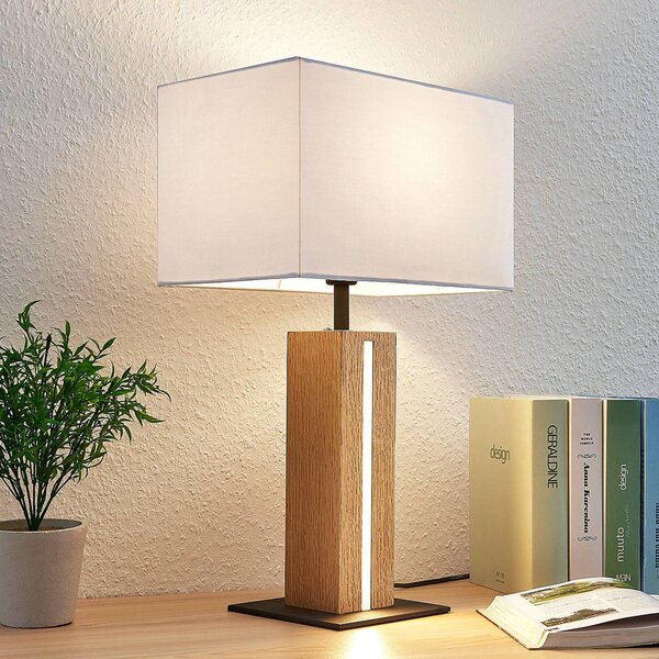 Lampa stołowa Garry Lindby, możliwość ściemniania, biały / opal, salon / jadalnia, tkanina / materiał / jedwab, nowoczesny