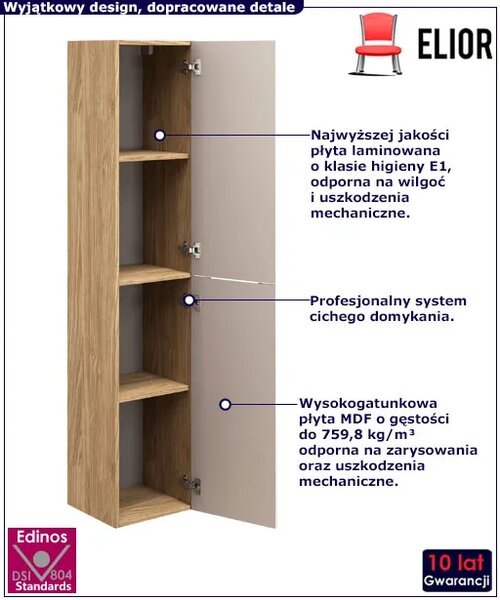 Beżowy słupek łazienkowy 3D P6-K35