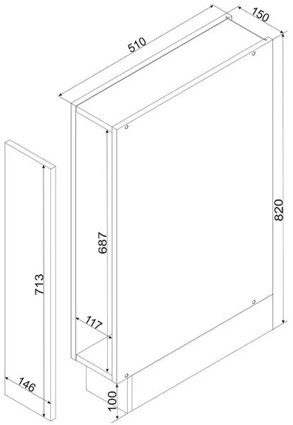 Szafka kuchenna z koszem cargo 15 cm biały + dąb artisan E8-D22
