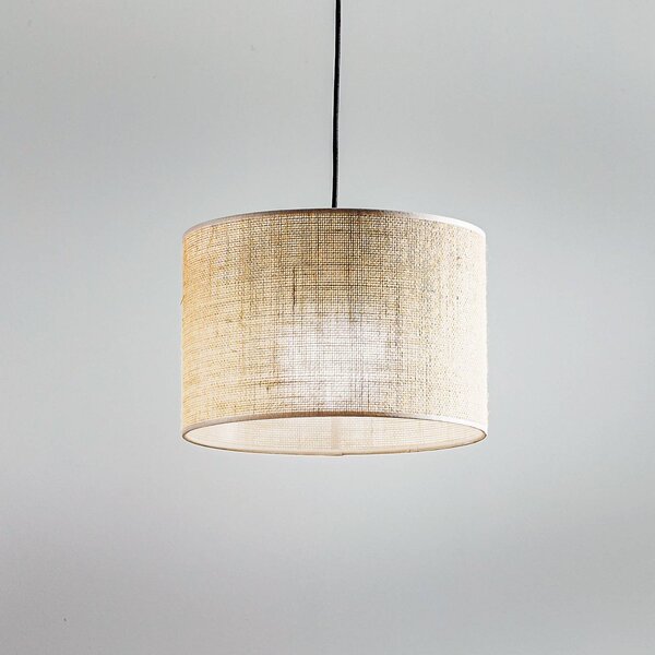 Lampa wisząca Juta TK Lighting, możliwość ściemniania, brązowy / rdzawy, salon / jadalnia, tkanina / materiał / jedwab