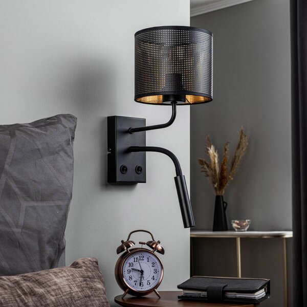 Kinkiet Jovin Luminex, czarny, salon / jadalnia, metal, nowoczesny