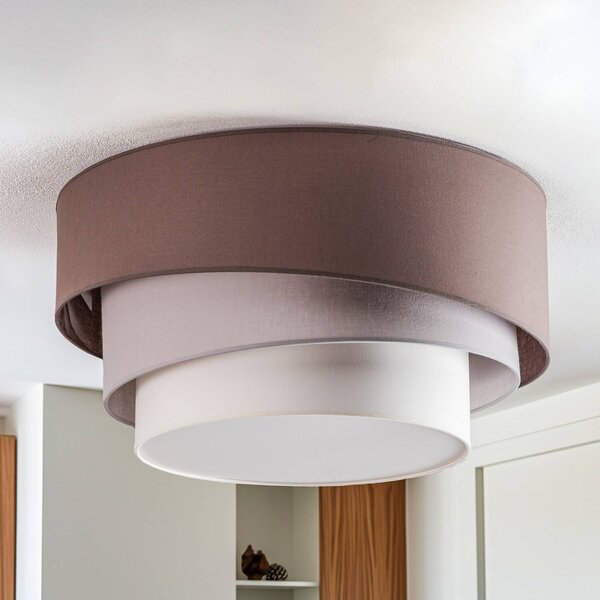 Lampa sufitowa Trio Max Euluna, możliwość ściemniania, brązowy / rdzawy, salon / jadalnia, tkanina / materiał / jedwab, nowoczesny