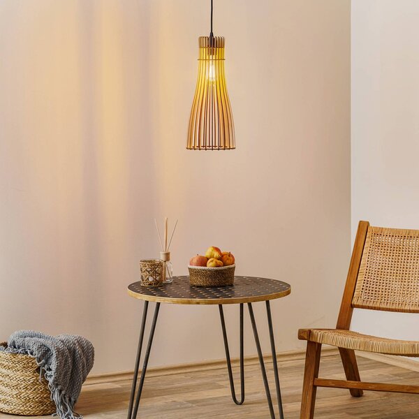 Lampa wisząca Bottle TEMAR LIGHTING, możliwość ściemniania, jasne drewno, salon / jadalnia, drewno, dworkowy / rustykalny