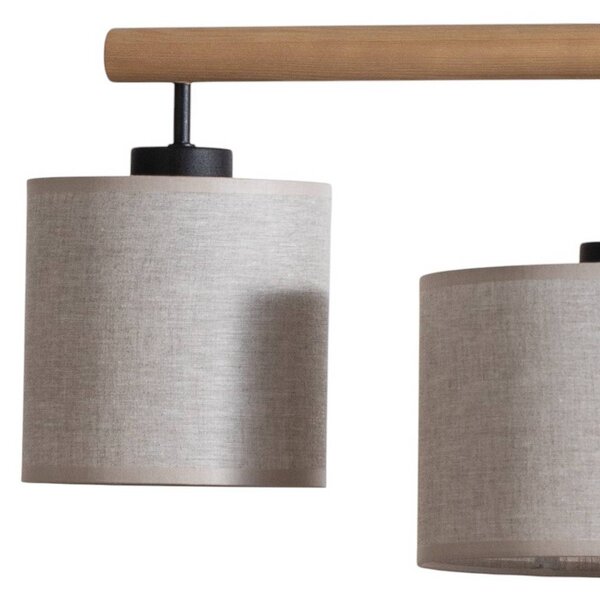 Żyrandol Deva Nature, 4-punktowa, tekstylna Nature TK Lighting, możliwość ściemniania, jasne drewno, salon / jadalnia, drewno, skandynawski