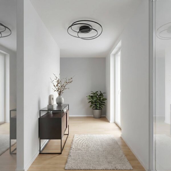 Lampa sufitowa LED Kateryna Lindby, możliwość ściemniania, czarny, salon / jadalnia, nowoczesny