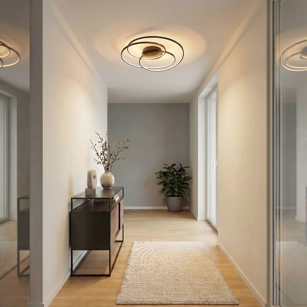 Lampa sufitowa LED Kateryna Lindby, możliwość ściemniania, czarny, salon / jadalnia, nowoczesny