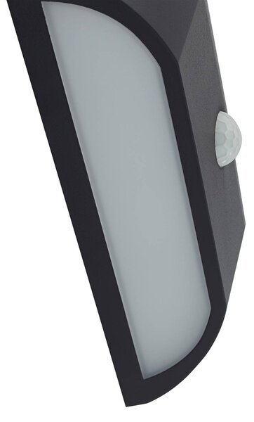 Lampa zewnętrzna z czujnikiem ruchu Siana Lindby, czarny, tworzywo sztuczne, nowoczesny