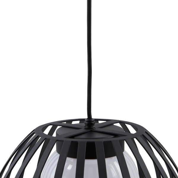 Lampa wisząca zewnętrzna Lucande Marrin, czarna, metalowa, Ø 31 cm Marrin Lucande, możliwość ściemniania, czarny, salon / jadalnia, metal, nowoczesny